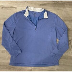 Graham Luxe Porter 1/4 Zip Pullover Men's 2XL Light Blue Performance Rayon Golf